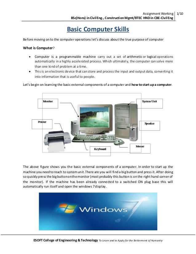 Introduction of computer basic skills on windows 7