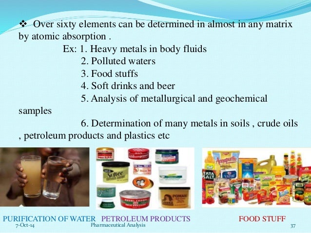determination of elements food in chemical ATOMIC ABSORPTION SPECTROPHOTOMETRY determination of elements food in chemical ATOMIC ABSORPTION SPECTROPHOTOMETRY