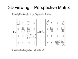 3D viewing – Perspective Matrix 
