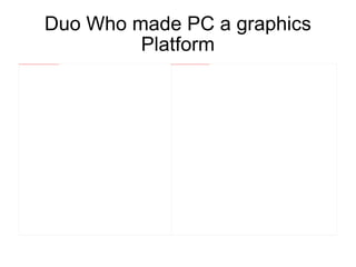 Duo Who made PC a graphics Platform 