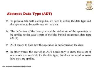 Computer Science-Data Structures :Abstract DataType (ADT) | PPT