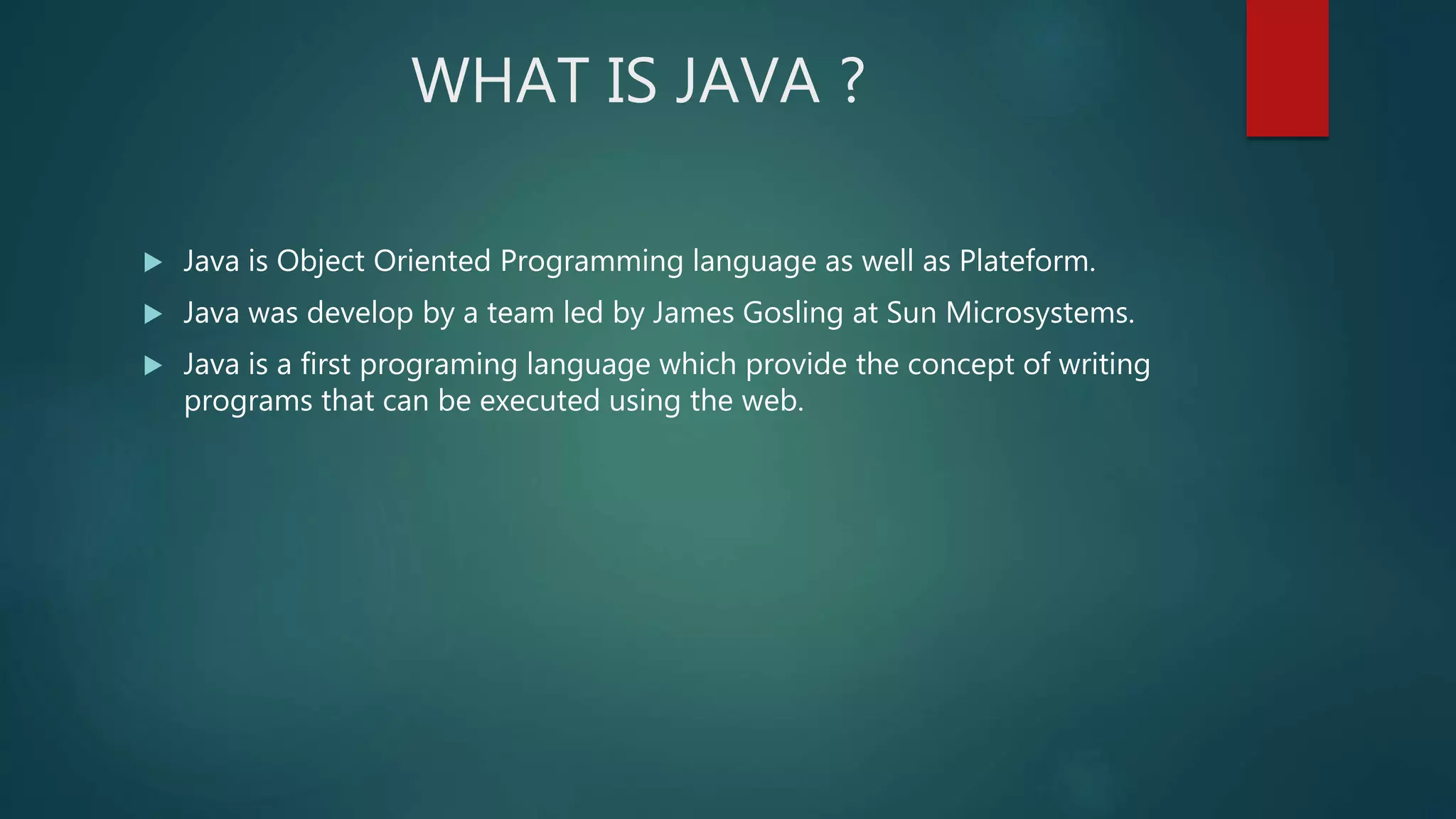 Prasentation on java | PPTX