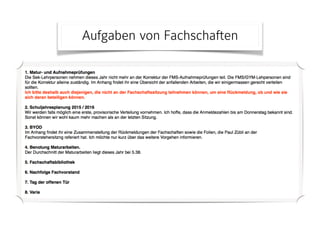 Aufgaben von Fachschaften
 