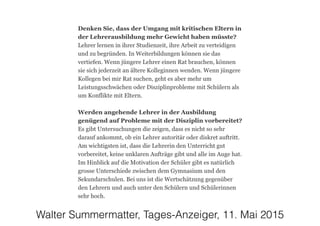 Walter Summermatter, Tages-Anzeiger, 11. Mai 2015
 