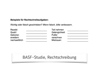 BASF-Studie, Rechtschreibung
 