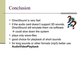 Prasentation Managed DirectX | PPT