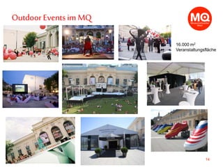 14
OutdoorEvents im MQ
16.000 m2
Veranstaltungsfläche
 