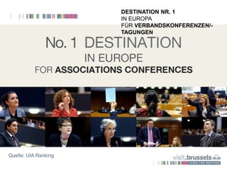 Quelle: UIA Ranking
DESTINATION NR. 1
IN EUROPA
FÜR VERBANDSKONFERENZEN/-
TAGUNGEN
 