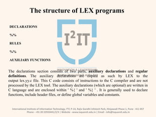 Programming with LEX & YACC | PPTX