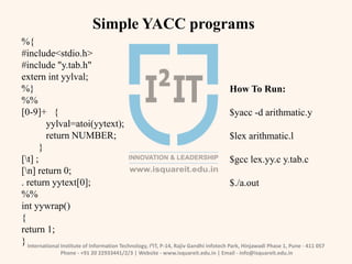 Programming with LEX & YACC | PPTX