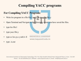 Programming with LEX & YACC | PPTX