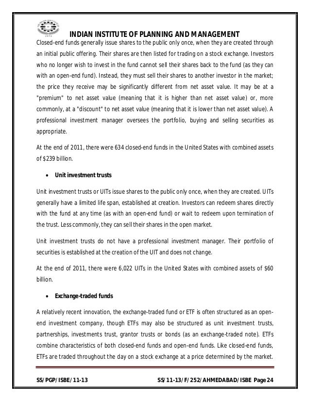 Management thesis on mutual fund