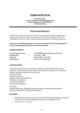 Prashant rajput cv | DOC