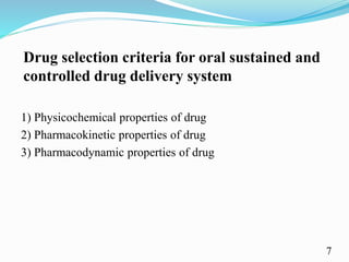 Sustained and controlled drug delivery system | PPTX