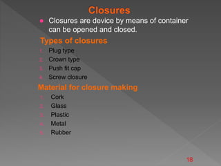 Material Closure packaging materilas | PPTX