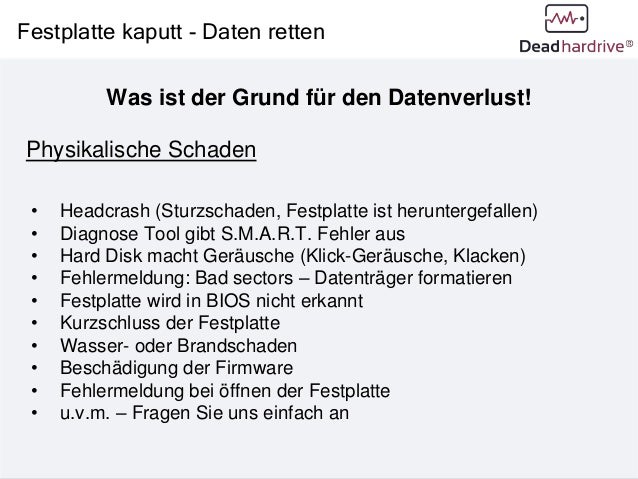 Festplatte Kaputt Daten Retten
