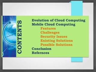 Mobile Cloud Computing Challenges and Security | PPTX
