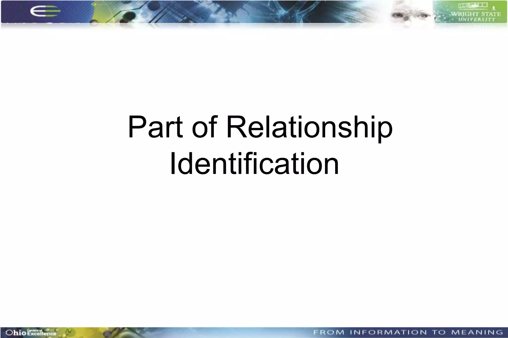 Part of Relationship
  Identification
 