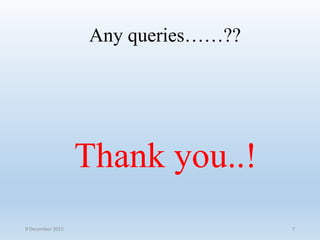 Any queries……??
Thank you..!
9 December 2015 7
 