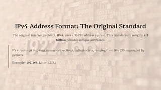 Computer network PPT on IPv4 and IPv6 schemes | PDF