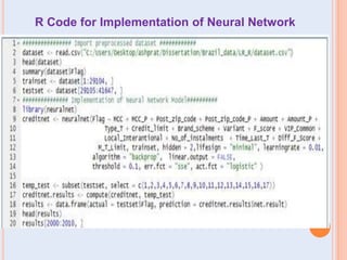 R Code for Implementation of Neural Network
 