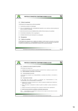 10
PRÁTICA E CONCEITOS CONFORME NORMA AS-9100
Pág.
Pág. 19
19
ESTE MATERIAL NÃO PODE SER MODIFICADO, COPIADO NEM REPRODUZIDO SEM AUTORIZAÇÃO DA TRÍADE
ESTE MATERIAL NÃO PODE SER MODIFICADO, COPIADO NEM REPRODUZIDO SEM AUTORIZAÇÃO DA TRÍADE
PRÁTICA E CONCEITOS CONFORME NORMA AS-9100
Pág.
Pág. 20
20
ESTE MATERIAL NÃO PODE SER MODIFICADO, COPIADO NEM REPRODUZIDO SEM AUTORIZAÇÃO DA TRÍADE
ESTE MATERIAL NÃO PODE SER MODIFICADO, COPIADO NEM REPRODUZIDO SEM AUTORIZAÇÃO DA TRÍADE
 