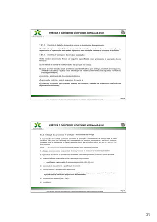 25
PRÁTICA E CONCEITOS CONFORME NORMA AS-9100
Pág.
Pág. 49
49
ESTE MATERIAL NÃO PODE SER MODIFICADO, COPIADO NEM REPRODUZIDO SEM AUTORIZAÇÃO DA TRÍADE
ESTE MATERIAL NÃO PODE SER MODIFICADO, COPIADO NEM REPRODUZIDO SEM AUTORIZAÇÃO DA TRÍADE
PRÁTICA E CONCEITOS CONFORME NORMA AS-9100
Pág.
Pág. 50
50
ESTE MATERIAL NÃO PODE SER MODIFICADO, COPIADO NEM REPRODUZIDO SEM AUTORIZAÇÃO DA TRÍADE
ESTE MATERIAL NÃO PODE SER MODIFICADO, COPIADO NEM REPRODUZIDO SEM AUTORIZAÇÃO DA TRÍADE
 