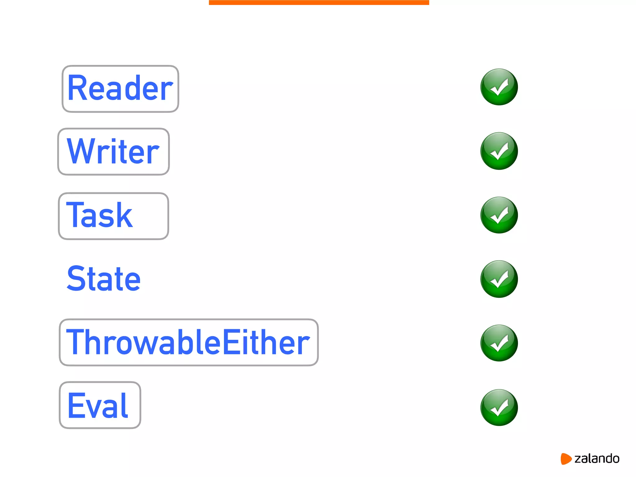 Reader
Eval
Task
State
ThrowableEither
Writer
 