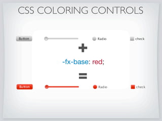 CSS COLORING CONTROLS
-fx-base: red;
+
 