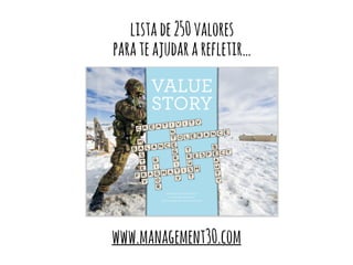 lista de 250 valores 
para te ajudar a refletir… 
www.management30.com 
 