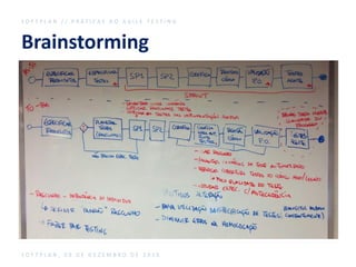 S O F T P L A N / / P R Á T I C A S D O A G I L E T E S T I N G
S O F T P L A N , 0 9 D E D E Z E M B R O D E 2 0 1 6
Brainstorming
 