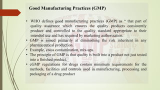 pratik ghive cGMP According to schedule M | PPTX