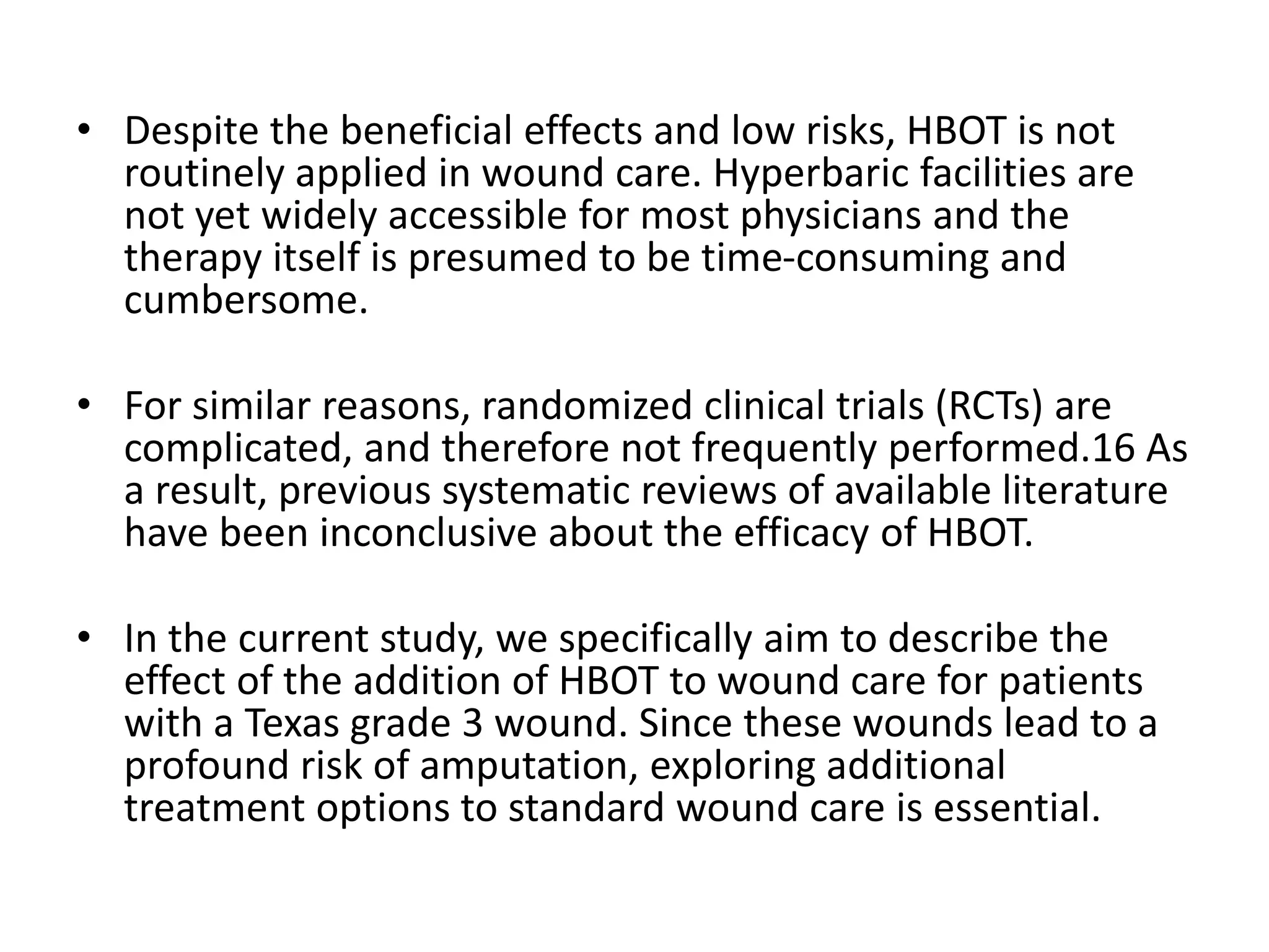 Hyperbaric oxygen therapy for wound management | PPTX