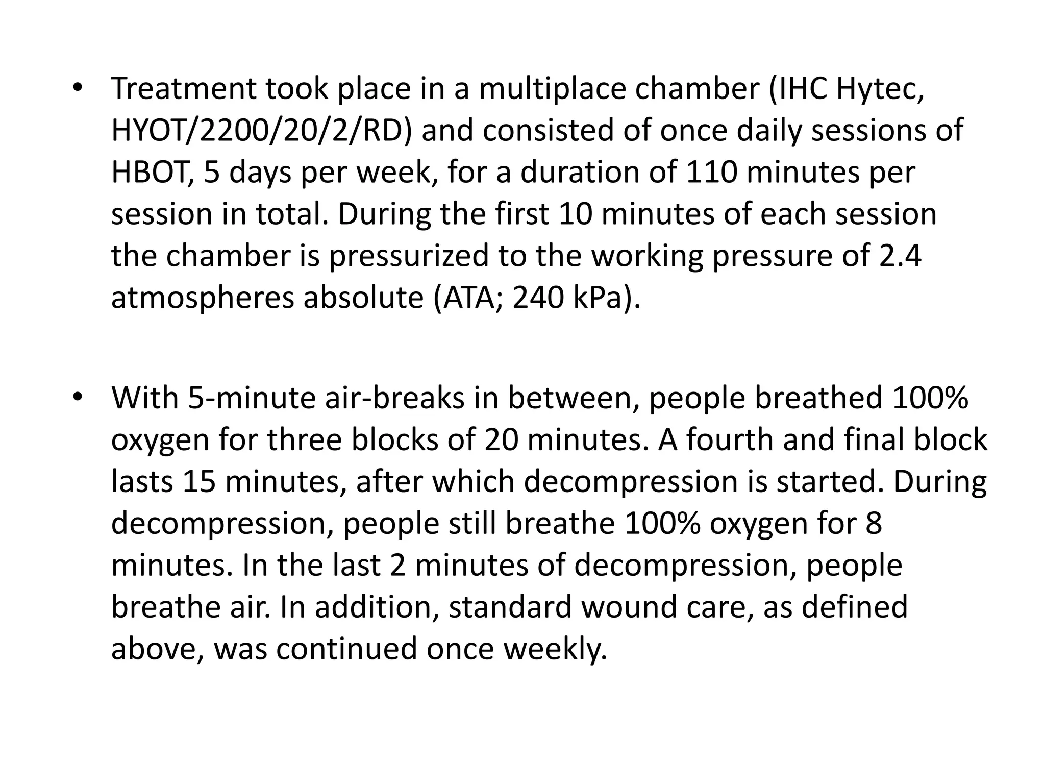 Hyperbaric oxygen therapy for wound management | PPTX