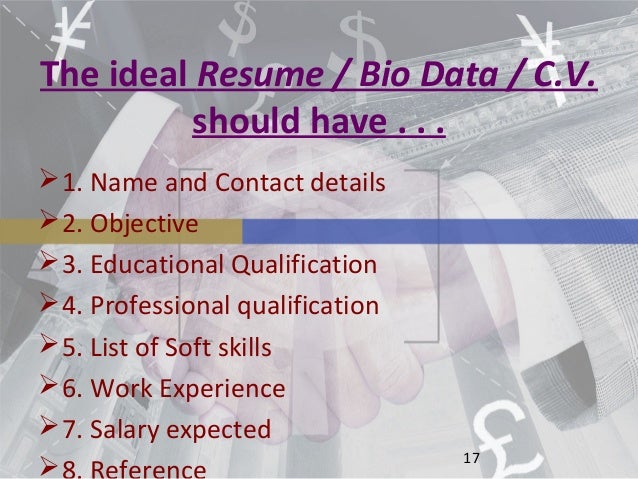 biodata and resume difference