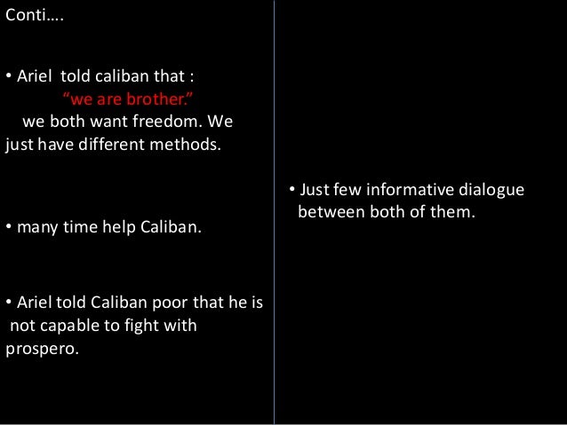 differences between ariel and caliban essay Selected papers of the ohio valley shakespeare conference there is no evidence or description of sycorax besides ariel’s accounts and perhaps caliban’s vague . differences between ariel and caliban essay Selected papers of the ohio valley shakespeare conference there is no evidence or description of sycorax besides ariel’s accounts and perhaps caliban’s vague .