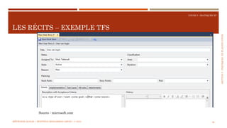 SECTION5:PRATIQUESDEPLANIFICATION
COURS 5 : PRATIQUER XP
LES RÉCITS – EXEMPLE TFS
86
Source : microsoft.com
MÉTHODES AGILES | MOSTEFAI MOHAMMED AMINE | © 2018
 
