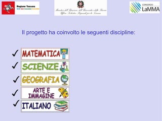 Il progetto ha coinvolto le seguenti discipline:
✓
✓
✓
✓
✓
 