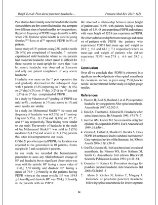 Pdph Post Dural Puncture Headache | PDF