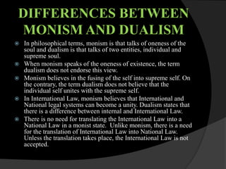 monism and dualism