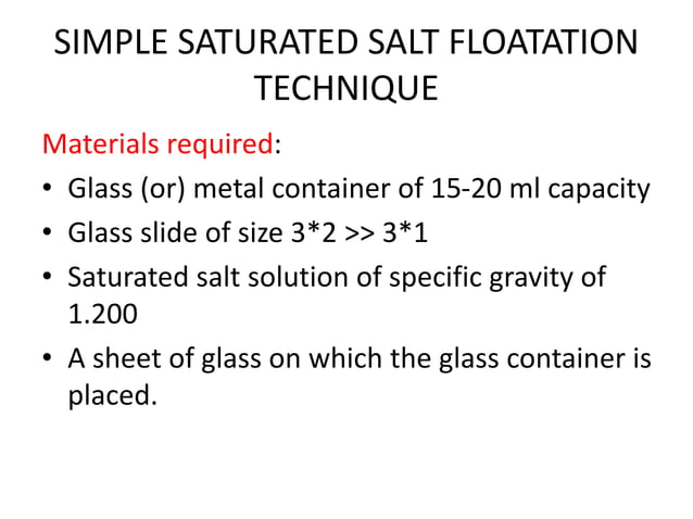STOOL CONCENTRATION METHODS | PPTX | First Aid | Injuries