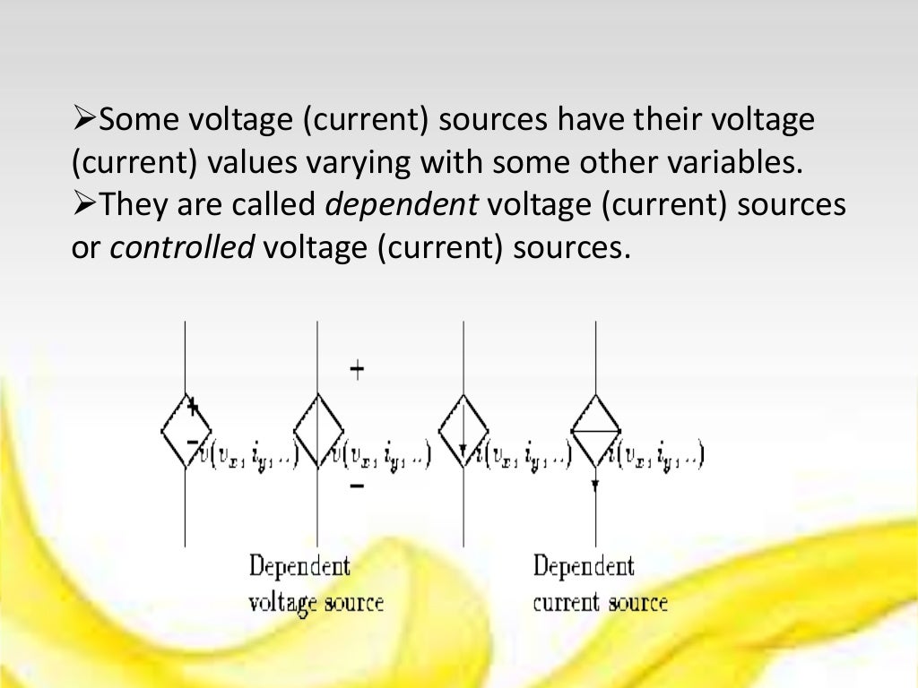 Dependent and independent sources