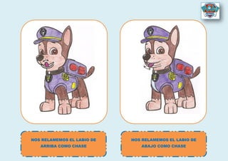 NOS RELAMEMOS EL LABIO DE
ABAJO COMO CHASE
NOS RELAMEMOS EL LABIO DE
ARRIBA COMO CHASE
 