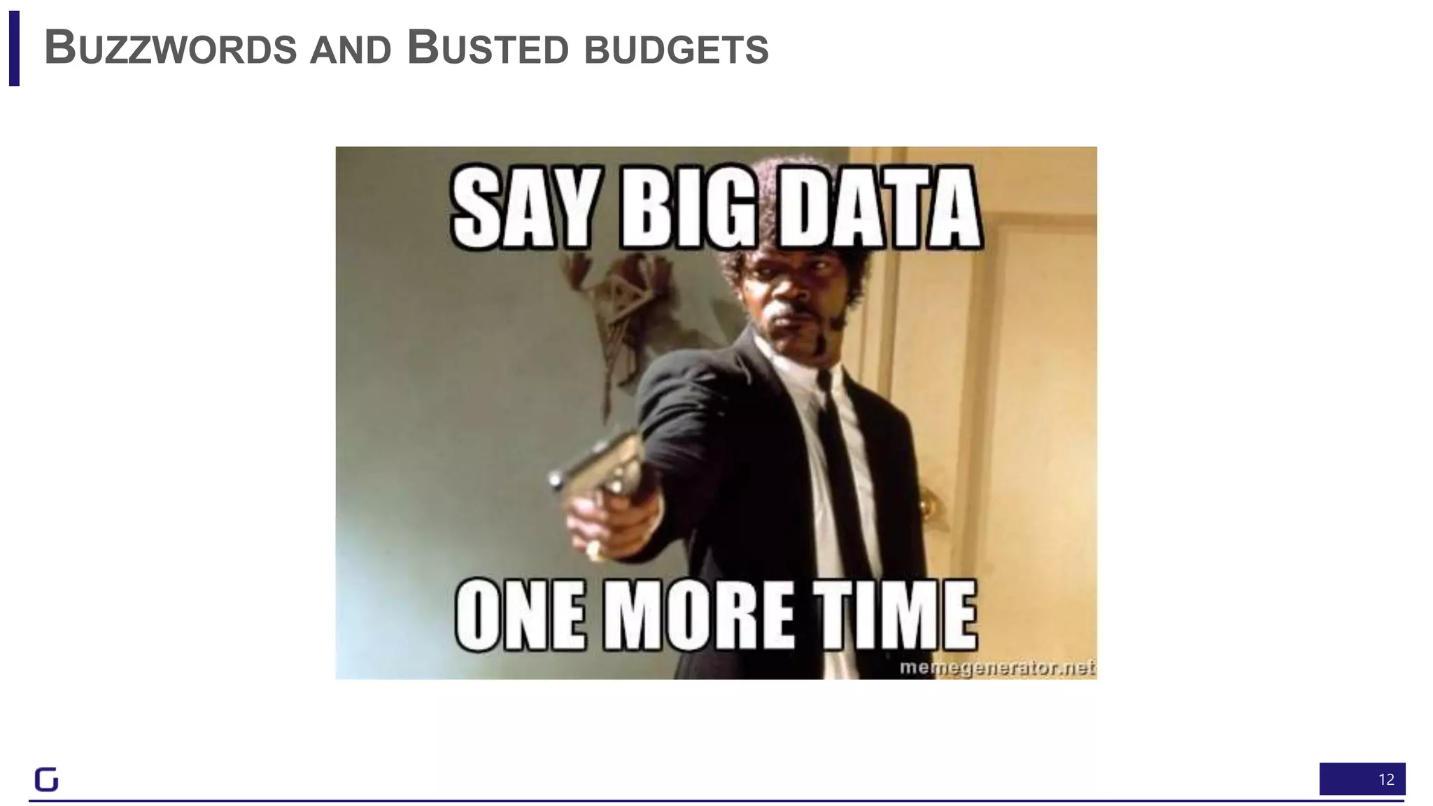12
BUZZWORDS AND BUSTED BUDGETS
 