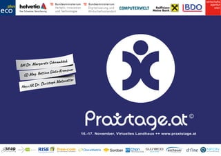 Abg.z.NR Dr. Christoph Matznetter
GD Mag. Bettina Glatz-Kremsner
BM Dr. Margarete Schramböck
Research Industrial Systems E...