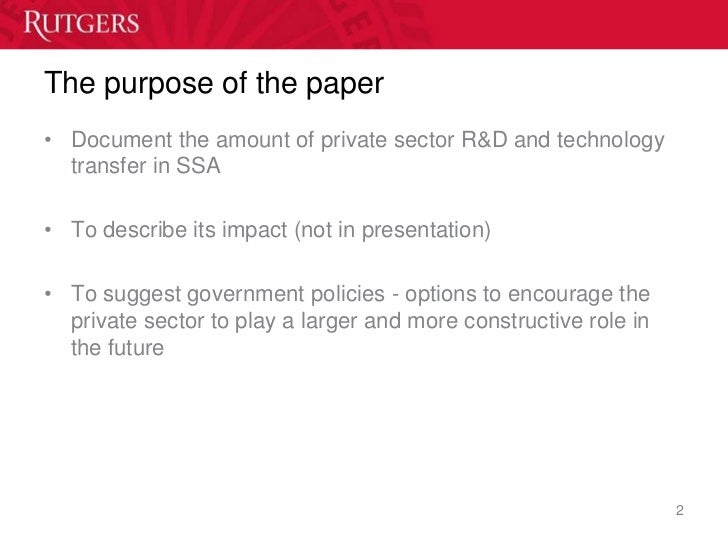 Private Investment in Agricultural Research and Technology ... Private Investment i