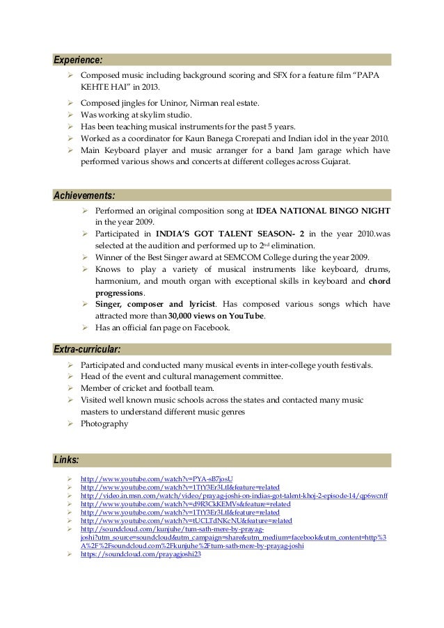 music director resumes