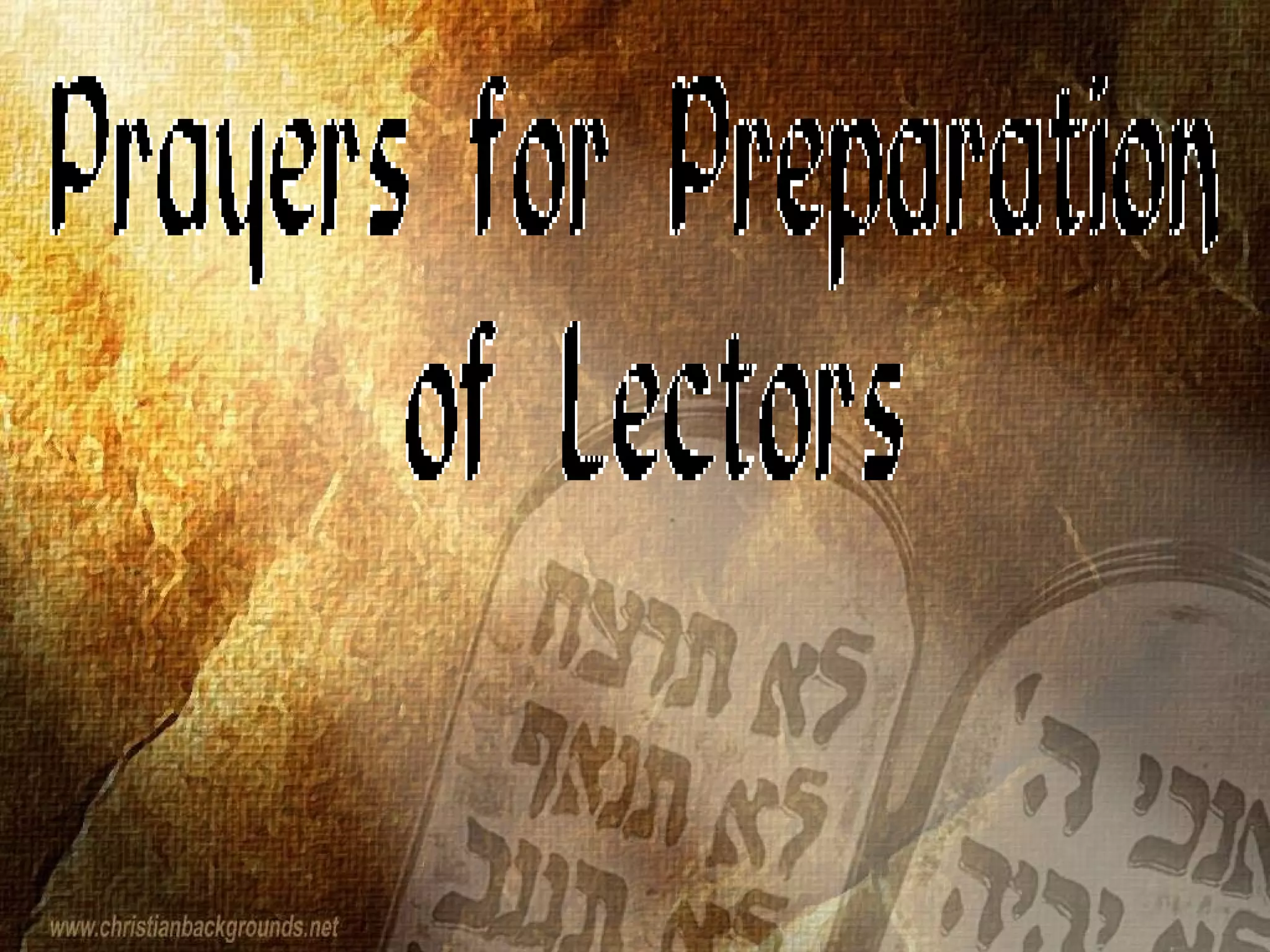 Prayer For Lectors PPT