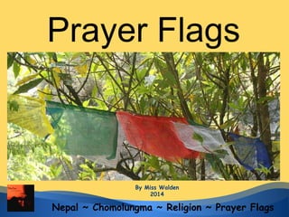 Prayer Flags
Nepal ~ Chomolungma ~ Religion ~ Prayer Flags
By Miss Walden
2014
 