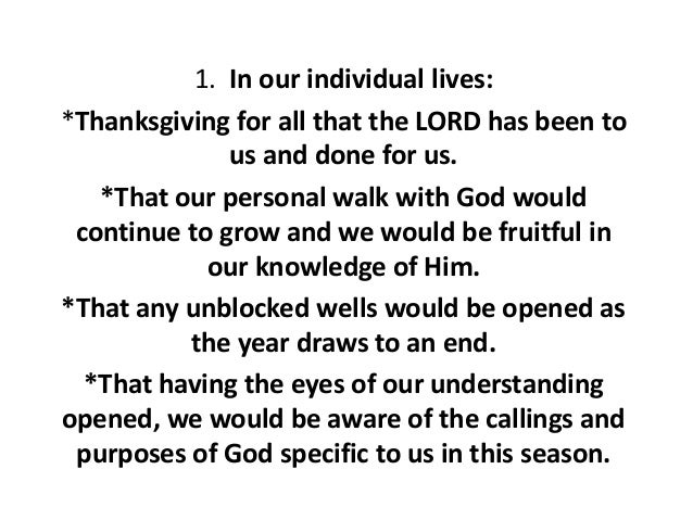 Prayer Points 13th Dec 2015